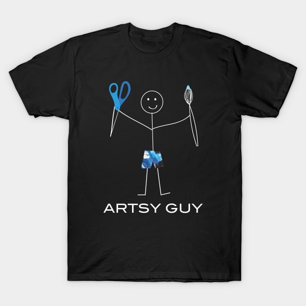 Funny Mens Artsy Guy Illustration T-Shirt by whyitsme